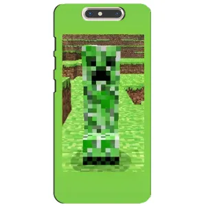 Чехлы для ZTE Blade V8 (Персонажи Майн Крафт) (Крипер 2)