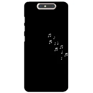 Чехол с картинками на черном фоне для ZTE Blade V8 (Ноты)