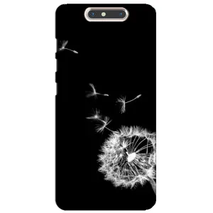 Силиконовый Чехол с одуванчиками на ZTE Blade V8 (Одуванчик на чёрном)