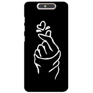 Чехлы (Знак сердечка) на ZTE Blade V8 (Сердце на черном)