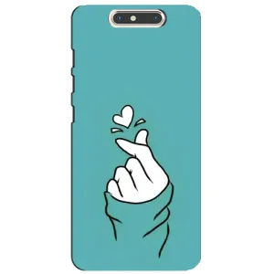 Чехлы (Знак сердечка) на ZTE Blade V8 (Сердечко на бирюзовом)