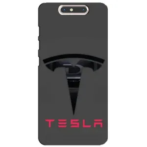Силіконовий бампер з картинкою машини на ZTE Blade V8 (Logo TESLA)