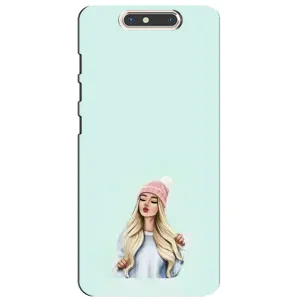 Силиконовый Чехол на ZTE Blade V8 с картинкой Стильных Девушек (В шапке)
