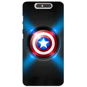 Чехол с Щитом Капитана Америки на ZTE Blade V8 (Яркий Щит Капитана)
