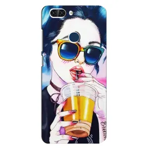 Чехол с картинкой Модные Девчонки ZTE Blade V9 (Девушка с коктейлем)