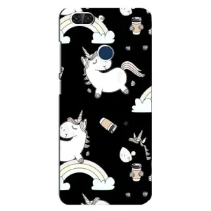 Чехол Unicorn на ZTE Blade V9 (Единорог с кофе)