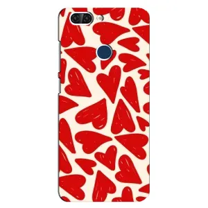 Чехлы с тематикой "Маленькие Сердечки" на ZTE Blade V9 (Красные сердечка)