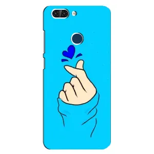 Чехлы (Знак сердечка) на ZTE Blade V9 (Сердце на синем)