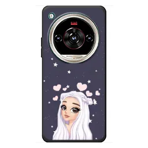 Чехол Стильные девушки на ZTE Nubia Focus 2 Ultra (Девушка и сердечки)