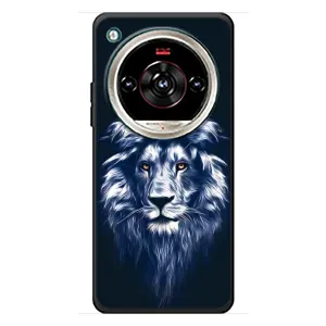 Чехол с картинкой на ZTE Nubia Focus 2 Ultra (Лев - синий)