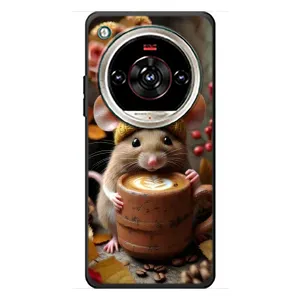 Печатный чехол «Зверята с кофе» для ZTE Nubia Focus 2 Ultra (Мышка с кофе)