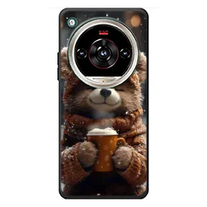 Печатный чехол «Зверята с кофе» для ZTE Nubia Focus 2 Ultra (Медвежонок с кофе)