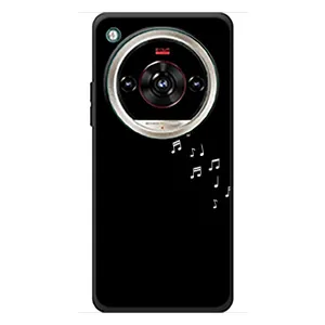 Чехол с картинками на черном фоне для ZTE Nubia Focus 2 Ultra (Ноты)