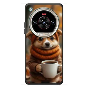 Печатный чехол «Зверята с кофе» для ZTE Nubia Focus 2 Ultra (Собачка с кофе)