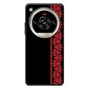 Силиконовый Чехол на ZTE Nubia Focus 2 Ultra с картинкой Вышиванки (Вышиванка на черном)