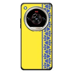 Силиконовый Чехол на ZTE Nubia Focus 2 Ultra (Вышиванка на желтом)