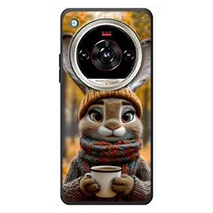 Печатный чехол «Зверята с кофе» для ZTE Nubia Focus 2 Ultra (Зайчик с кофе)