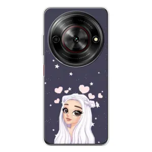 Чехол Стильные девушки на ZTE Nubia Focus 5G (Девушка и сердечки)