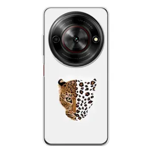 Чехол с леопардовым принтом на ZTE Nubia Focus 5G (Леопард на белом)