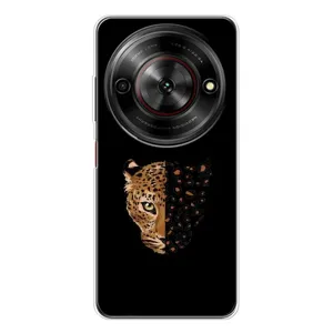 Чехол с леопардовым принтом на ZTE Nubia Focus 5G (Леопард на черном)