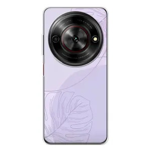 Чехол цветочный дизайн для ZTE Nubia Focus 5G (Монстера фиолетовая)