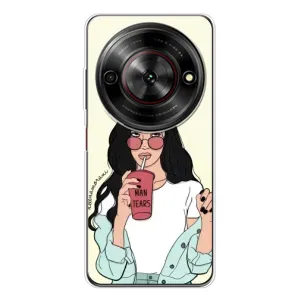 Силиконовый Чехол на ZTE Nubia Focus 5G с картинкой Стильных Девушек (С напитком)