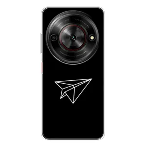 Чехол с картинками на черном фоне для ZTE Nubia Focus 5G (Самолетик)