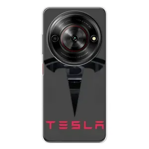 Силіконовий бампер з картинкою машини на ZTE Nubia Focus 5G (Logo TESLA)