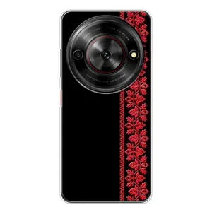 Силиконовый Чехол на ZTE Nubia Focus 5G с картинкой Вышиванки (Вышиванка на черном)