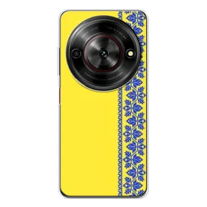 Силиконовый Чехол на ZTE Nubia Focus 5G (Вышиванка на желтом)