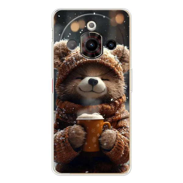 Чехол с рисунком «Медвежонок с кофе» для ZTE Nubia Focus Pro