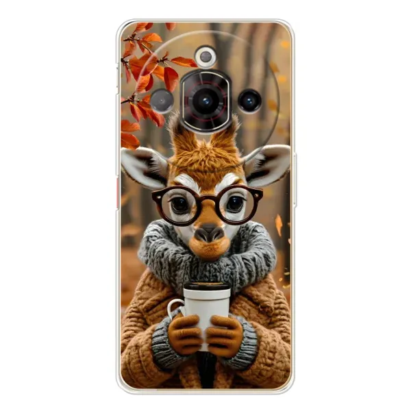 Чехол с рисунком «Жираф с кофе» для ZTE Nubia Focus Pro