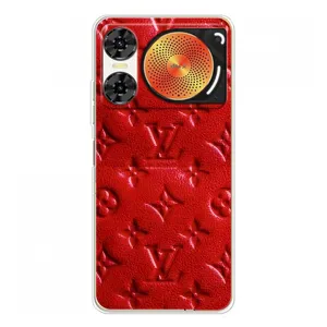 Текстурный Чехол Louis Vuitton для ZTE Нюбия Мьюзик 2 (Красный ЛВ)