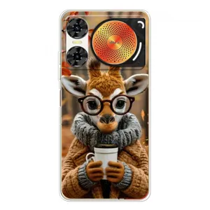 Печатный чехол «Зверята с кофе» для ZTE Nubia Music 2 (Жираф с кофе)