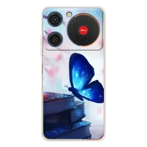 Силиконовый бампер с картинкой животных для ZTE Nubia Music (Бабочка синяя)