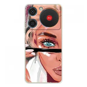 Силиконовый Чехол на ZTE Nubia Music с картинкой Стильных Девушек (Девушка и ресницы)
