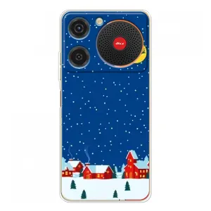 Силиконовый бампер на рождество для ZTE Nubia Music (Город в снегу)