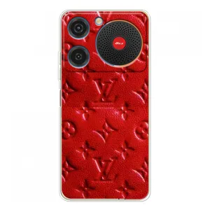 Текстурный Чехол Louis Vuitton для Нубия Мюзик (Красный ЛВ)