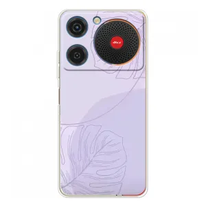 Чехол цветочный дизайн для ZTE Nubia Music (Монстера фиолетовая)