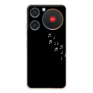 Чехол с картинками на черном фоне для ZTE Nubia Music (Ноты)