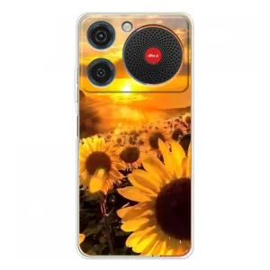 Чехол с Цветами для ZTE Nubia Music (поле подсолнухов)