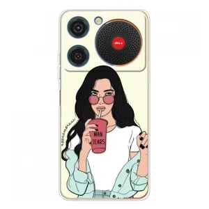 Силиконовый Чехол на ZTE Nubia Music с картинкой Стильных Девушек (С напитком)