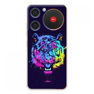 Силиконовый бампер с картинкой животных для ZTE Nubia Music (Тигр-Арт)