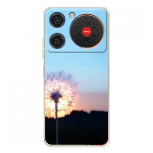 Силиконовый Чехол с одуванчиками на ZTE Nubia Music (Закат с одуванчиком)