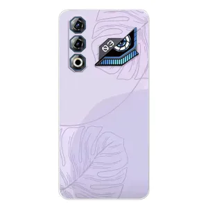 Чехол цветочный дизайн для ZTE Nubia Neo 3 GT (Монстера фиолетовая)