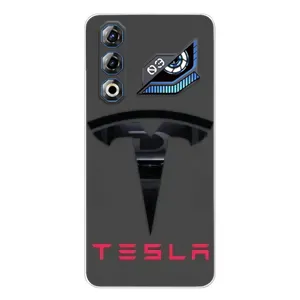 Силиконовый бампер с картинкой машины на ZTE Nubia Neo 3 GT (Logo TESLA)
