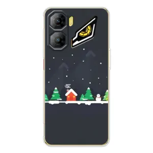 Силиконовый бампер на рождество для ZTE Nubia Neo 3 (Город зимний)