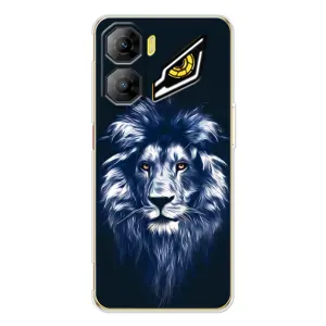 Чехол с картинкой на ZTE Nubia Neo 3 (Лев - синий)