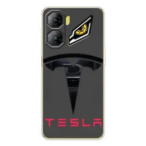 Силіконовий бампер з картинкою машини на ZTE Nubia Neo 3 (Logo TESLA)