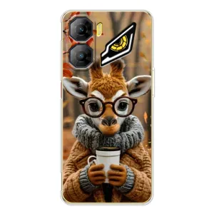 Печатный чехол «Зверята с кофе» для ZTE Nubia Neo 3 (Жираф с кофе)